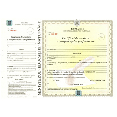 certificat de atestare a competentelor profesionale